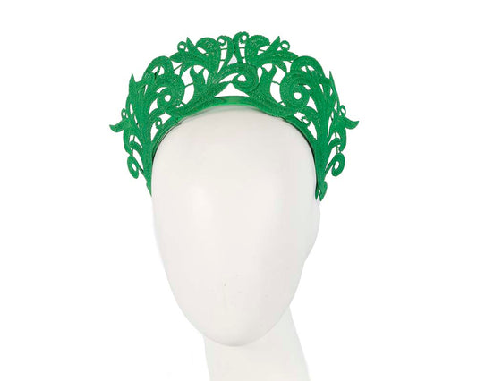 Modern green crown racing fascinator by Max Alexander