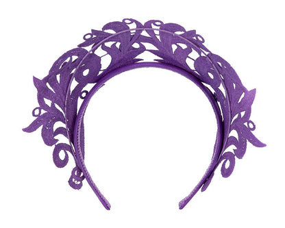 Modern purple crown racing fascinator by Max Alexander-3
