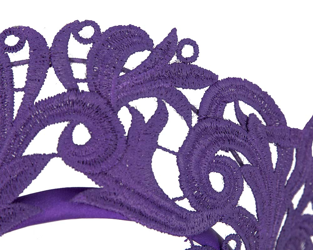Modern purple crown racing fascinator by Max Alexander-2