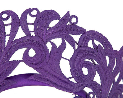 Modern purple crown racing fascinator by Max Alexander-2