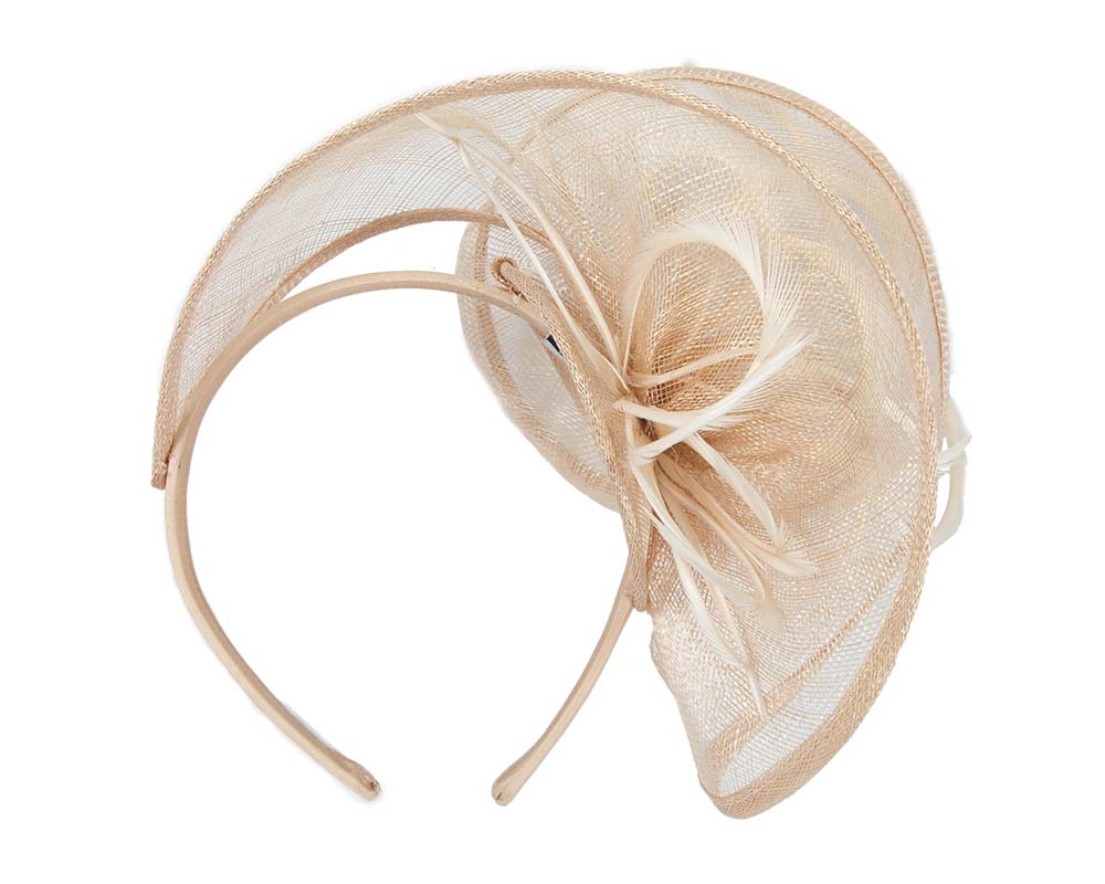 Stylish nude sinamay fascinator by Max Alexander-3