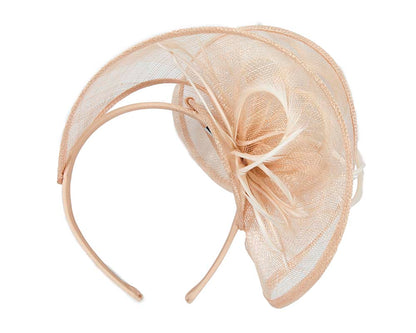 Stylish nude sinamay fascinator by Max Alexander-3
