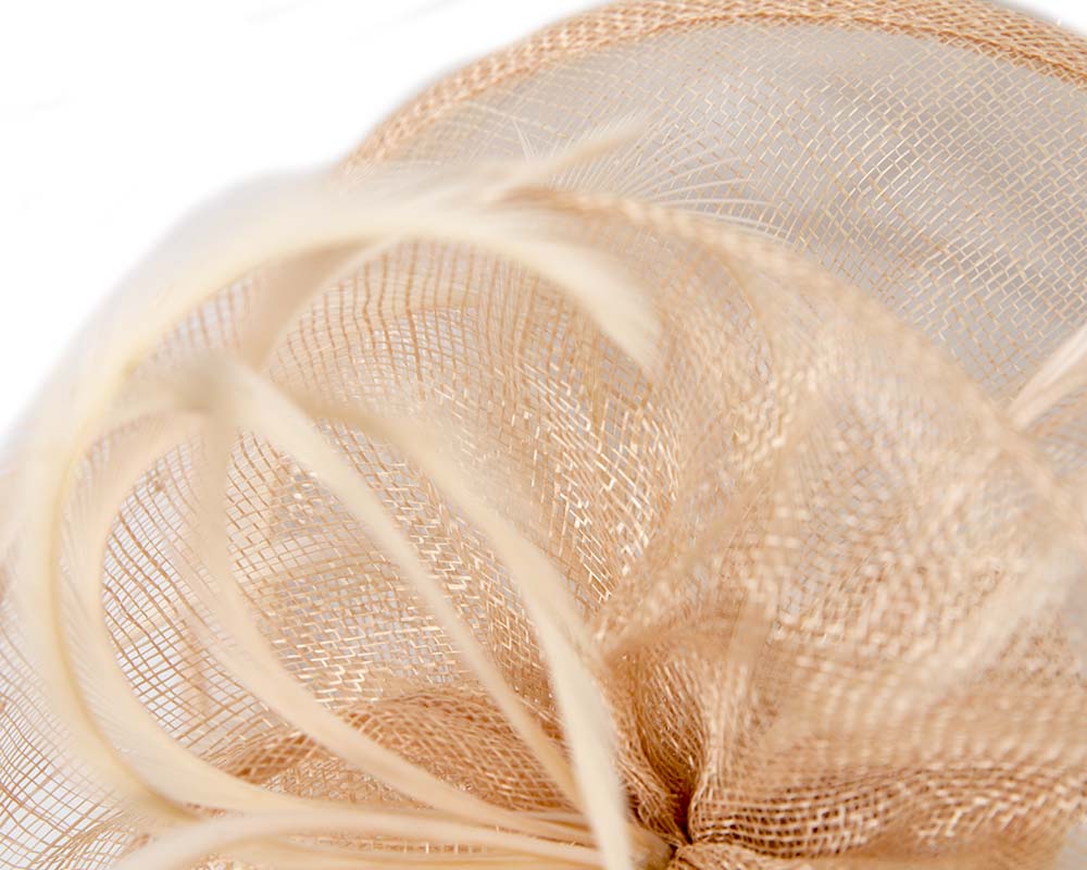 Stylish nude sinamay fascinator by Max Alexander-2