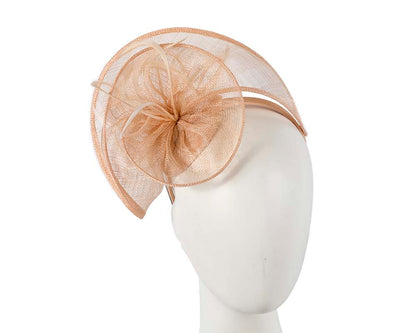 Stylish nude sinamay fascinator by Max Alexander-0