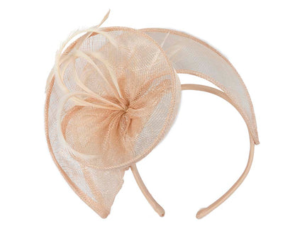 Stylish nude sinamay fascinator by Max Alexander-1