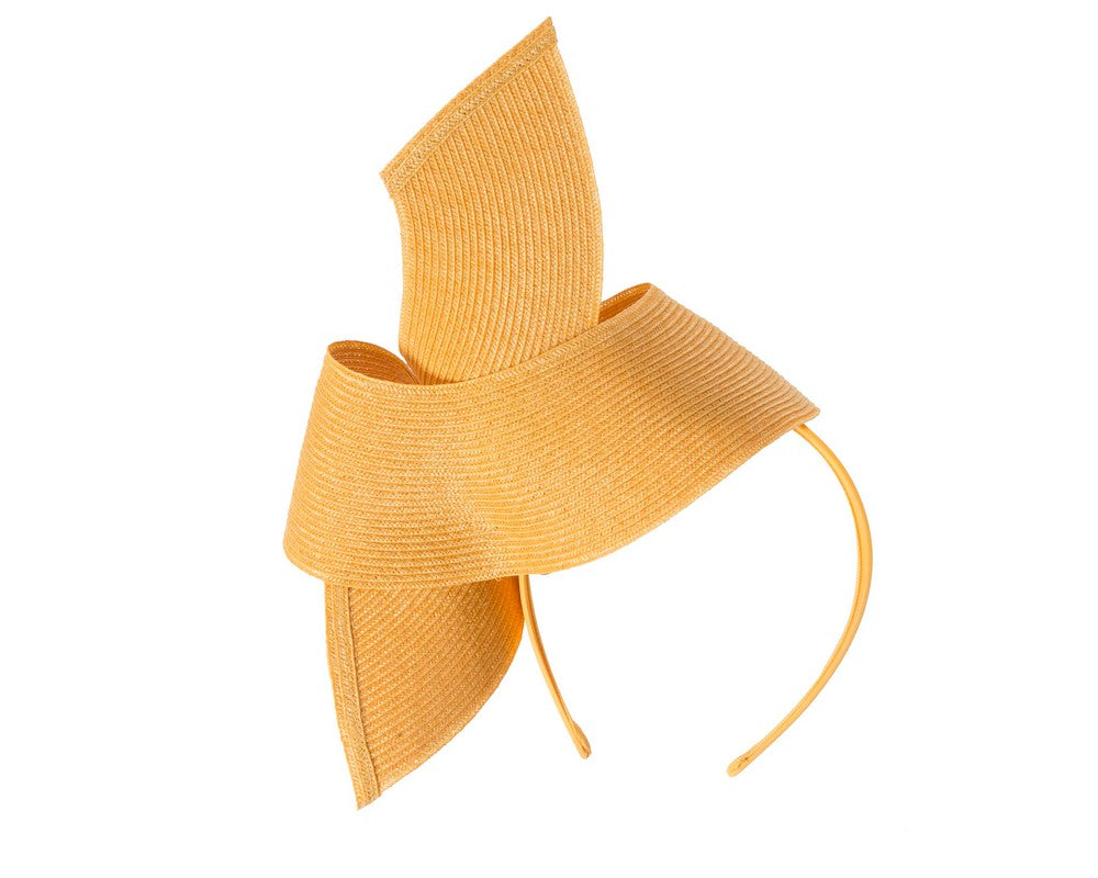 Modern mustard yellow fascinator by Max Alexander-5