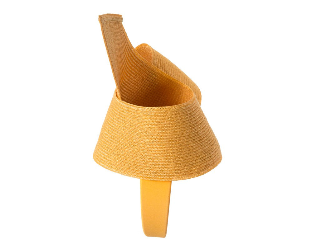 Modern mustard yellow fascinator by Max Alexander-3