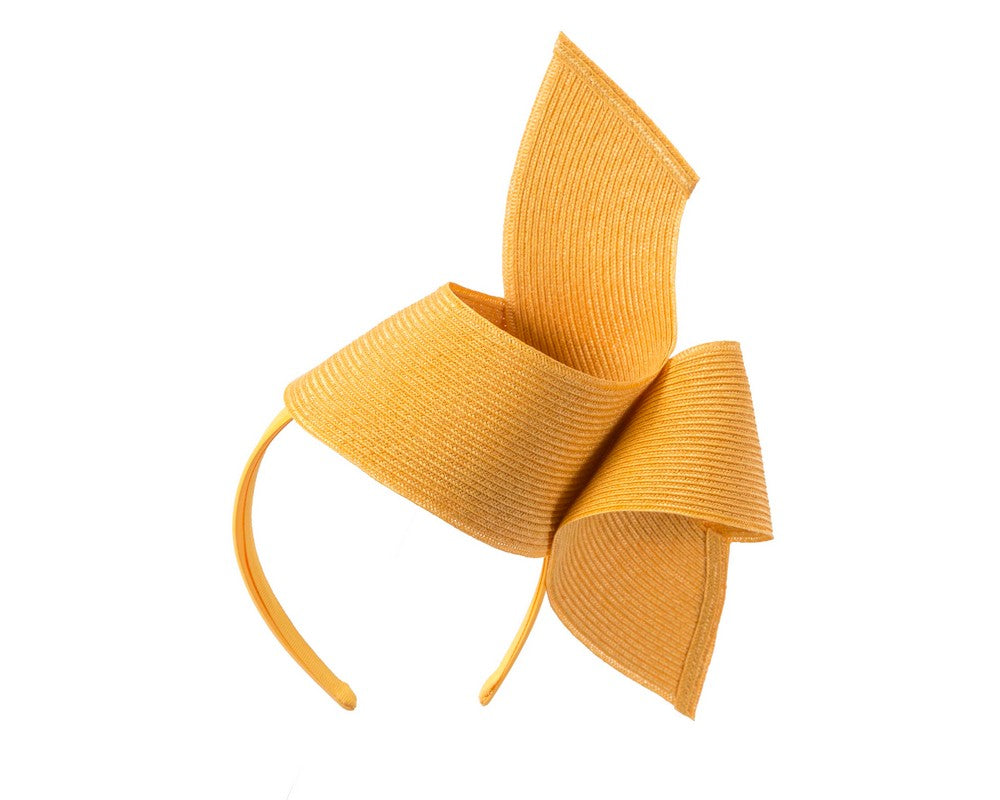 Modern mustard yellow fascinator by Max Alexander-1