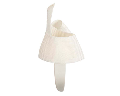 Modern white fascinator by Max Alexander