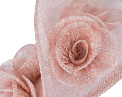 Tall blush sinamay fascinator by Max Alexander-2