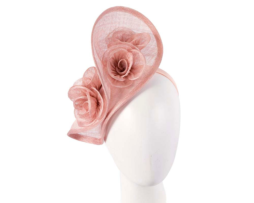 Tall blush sinamay fascinator by Max Alexander-0