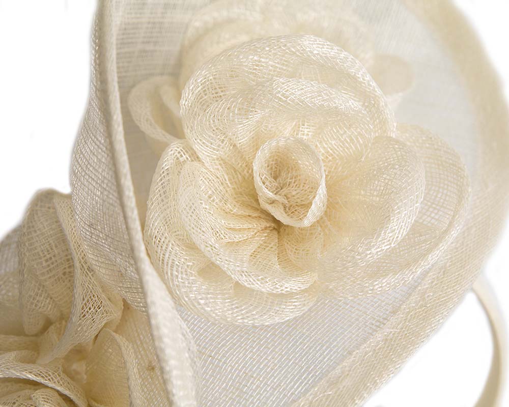 Tall cream sinamay fascinator by Max Alexander-2