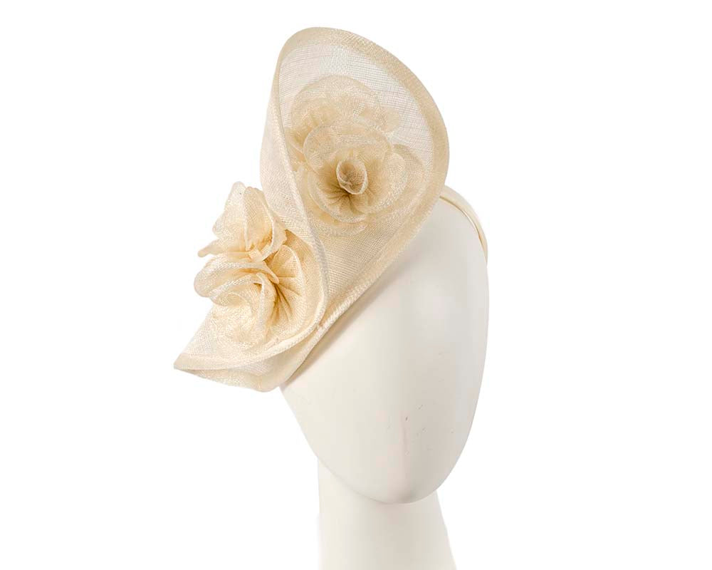 Tall cream sinamay fascinator by Max Alexander-0