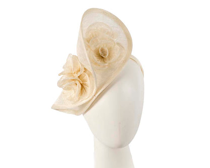 Tall cream sinamay fascinator by Max Alexander-0