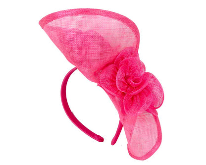Tall fuchsia sinamay fascinator by Max Alexander MA841-3