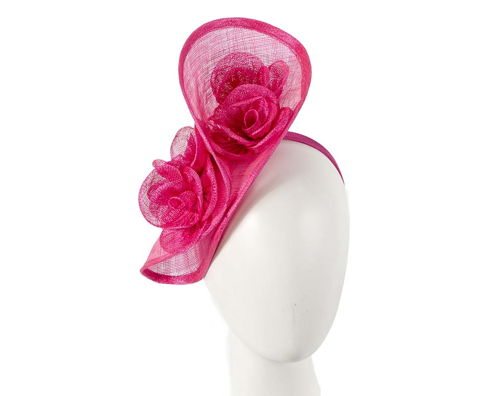 Tall fuchsia sinamay fascinator by Max Alexander MA841-0