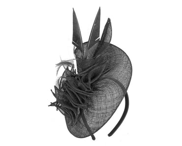 Black sinamay racing fascinator by Max Alexander