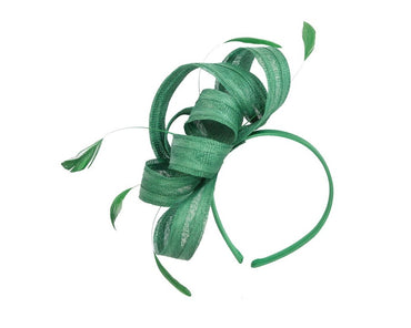 Green loops racing fascinator by Max Alexander