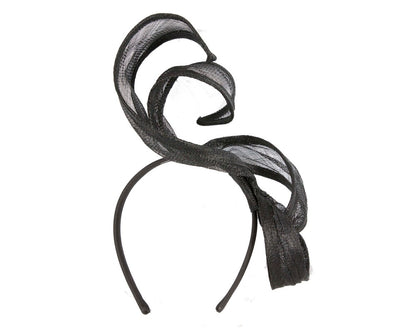 Black sinamay fascinator by Max Alexander