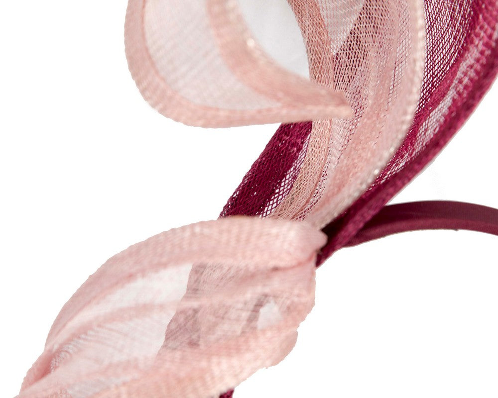 Pink & Wine sinamay fascinator by Max Alexander-2