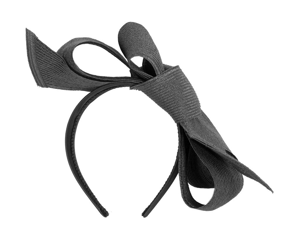 Large black bow racing fascinator by Max Alexander