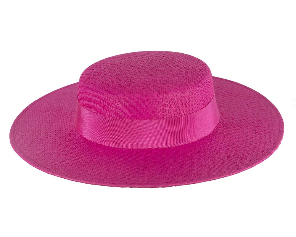 Fuchsia boater hat by Max Alexander MA867-4