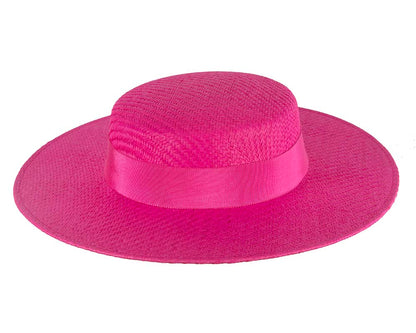 Fuchsia boater hat by Max Alexander MA867-4