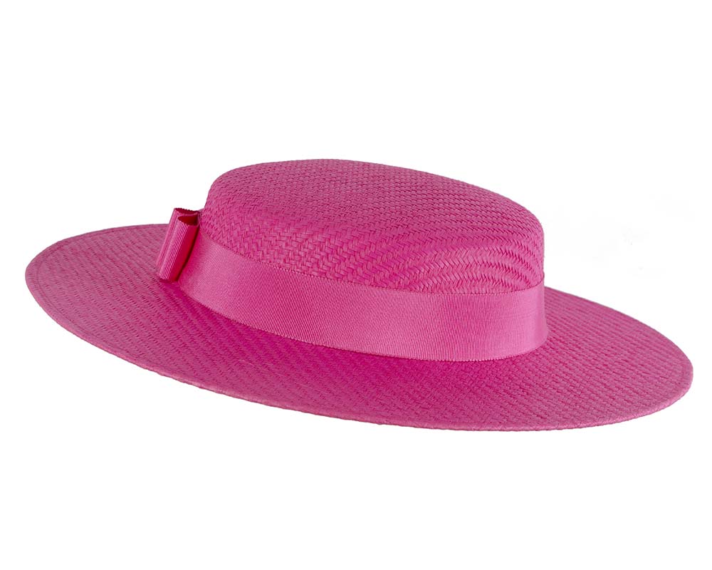 Fuchsia boater hat by Max Alexander MA867-3