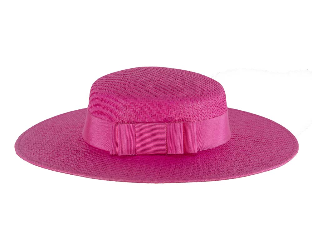 Fuchsia boater hat by Max Alexander MA867-2