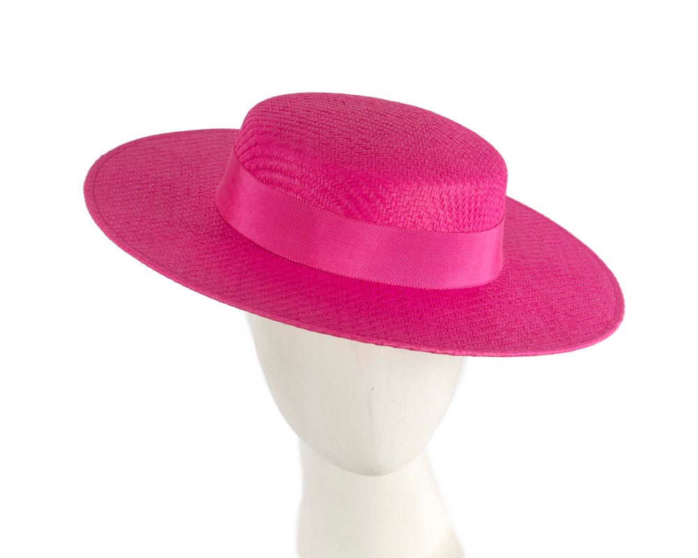 Fuchsia boater hat by Max Alexander MA867-0