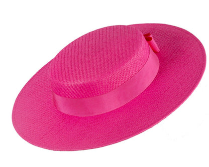 Fuchsia boater hat by Max Alexander MA867-1