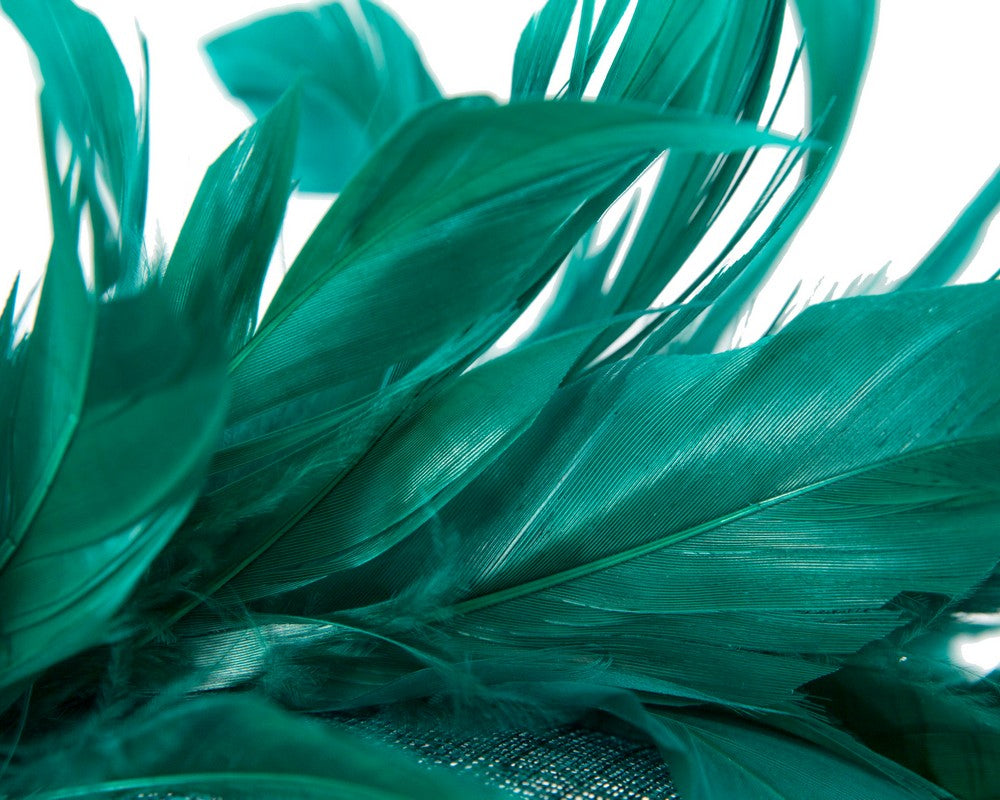 Large teal sinamay fascinator hat by Max Alexander-4