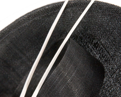 Large black & white sinamay fascinator by Max Alexander-2