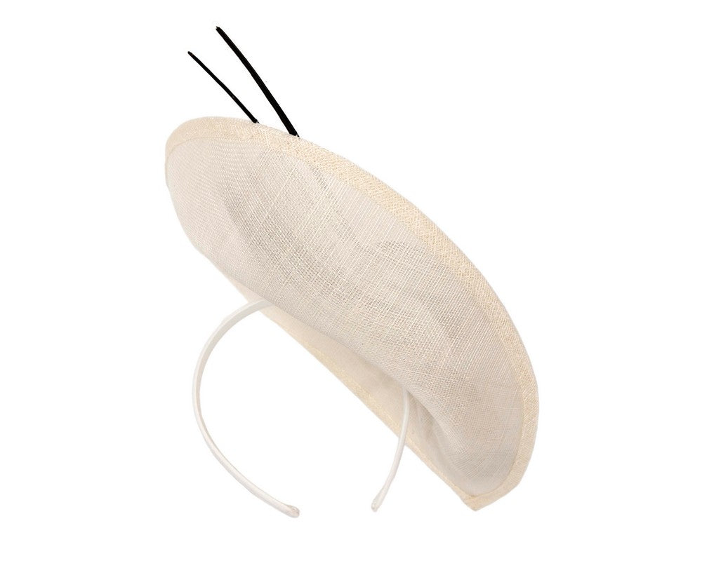 Large cream & black sinamay fascinator by Max Alexander-3