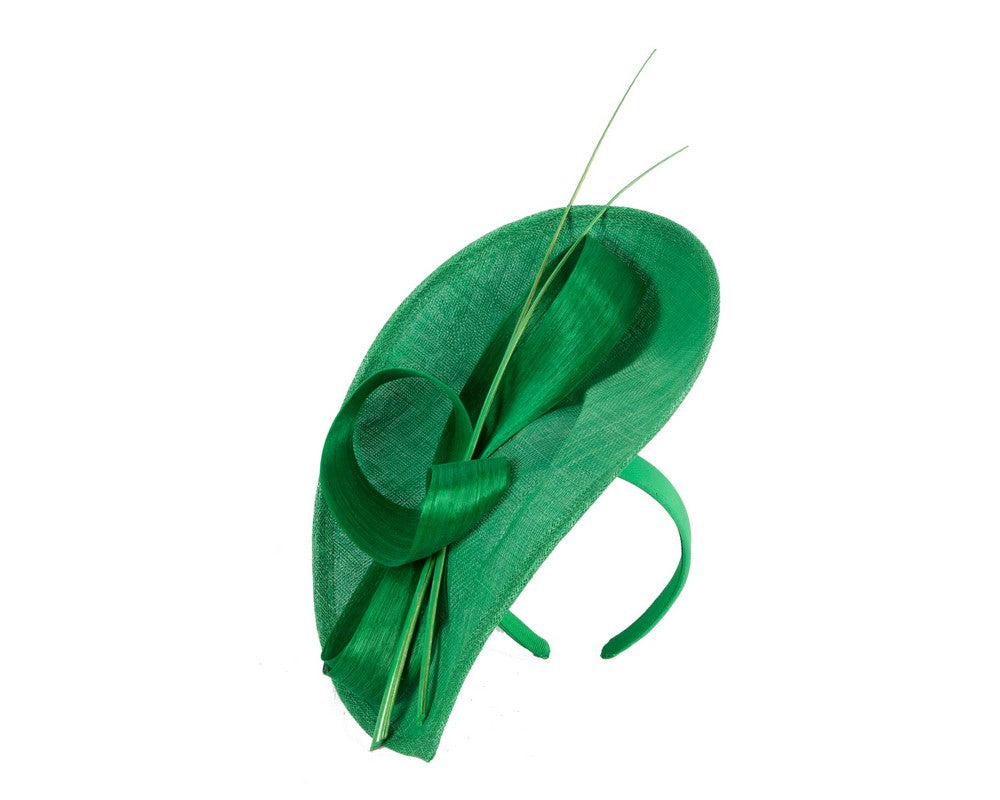 Large green sinamay fascinator by Max Alexander-1
