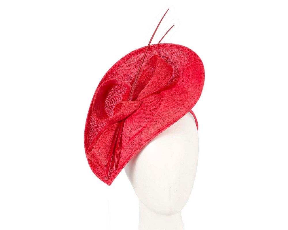 Large red sinamay fascinator by Max Alexander-0