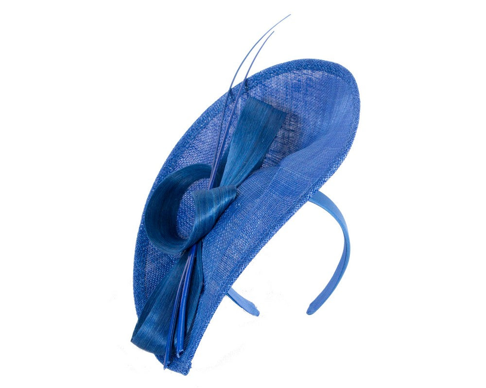 Large royal blue  sinamay fascinator by Max Alexander-1
