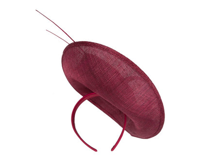 Large burgundy wine sinamay fascinator by Max Alexander-3