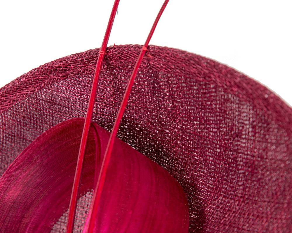 Large burgundy wine sinamay fascinator by Max Alexander-2