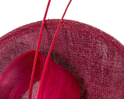 Large burgundy wine sinamay fascinator by Max Alexander-2