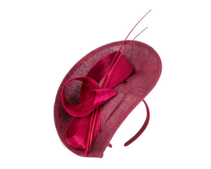 Large burgundy wine sinamay fascinator by Max Alexander-1