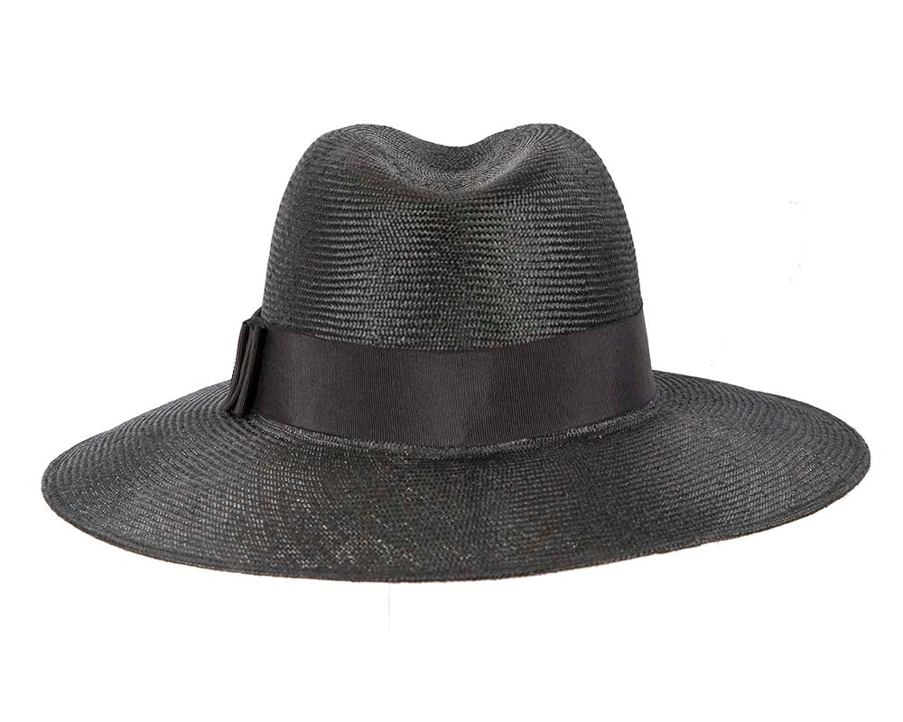 Wide brim ladies summer sisal fedora hat by Max Alexander
