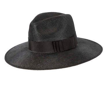 Wide brim ladies summer sisal fedora hat by Max Alexander