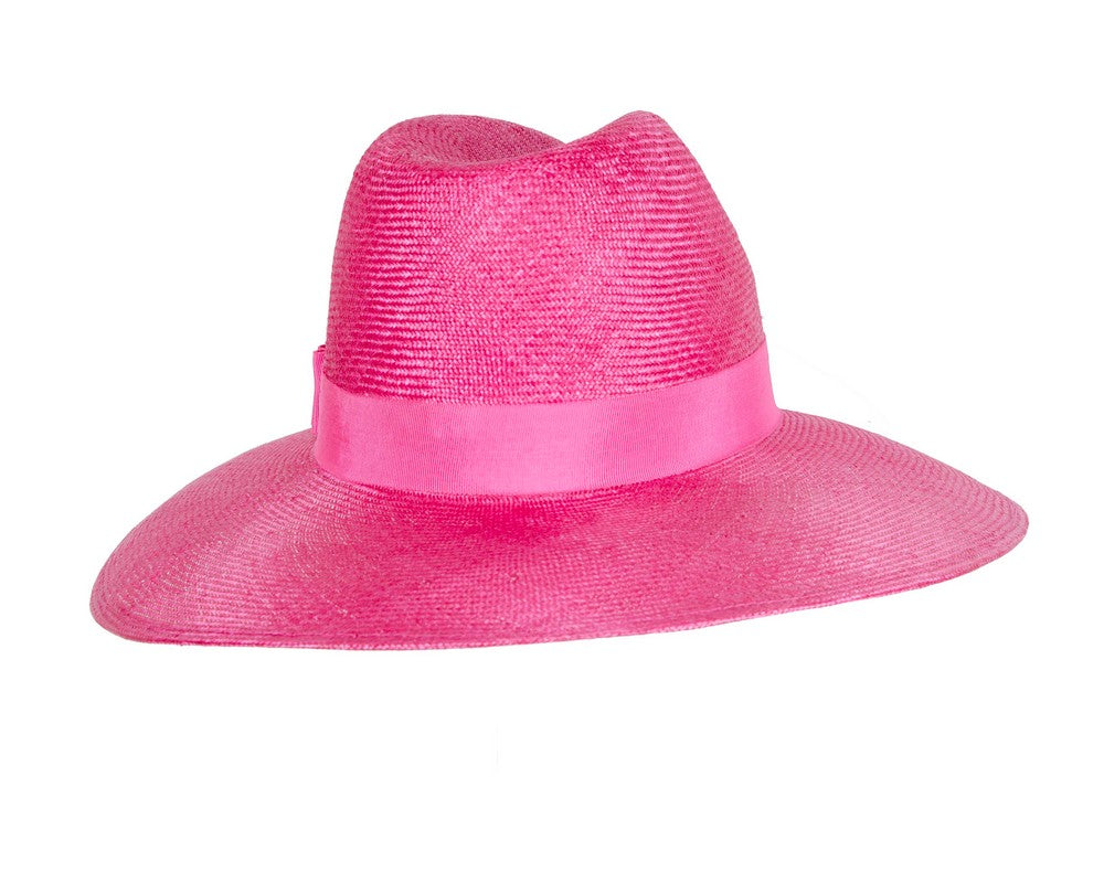 Wide brim ladies summer sisal fedora hat by Max Alexander