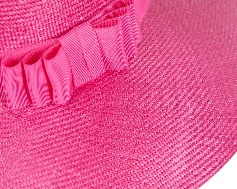 Wide brim ladies summer sisal fedora hat by Max Alexander