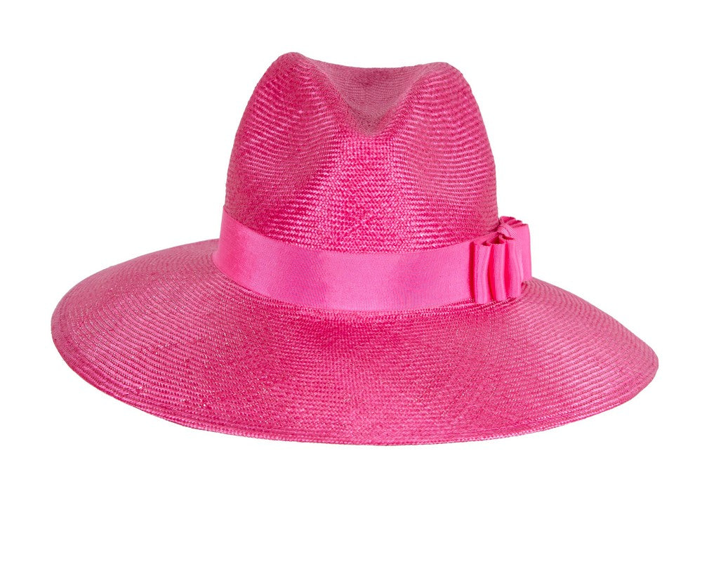 Wide brim ladies summer sisal fedora hat by Max Alexander