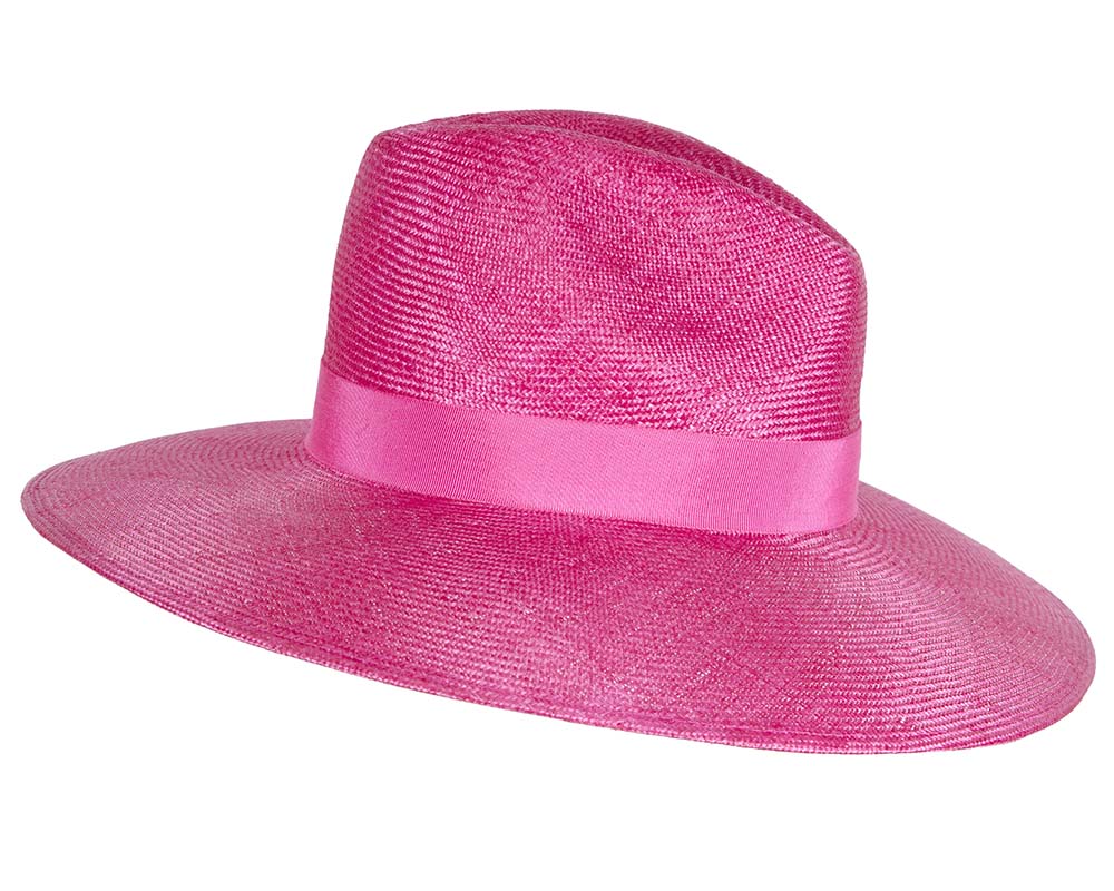 Wide brim ladies summer sisal fedora hat by Max Alexander