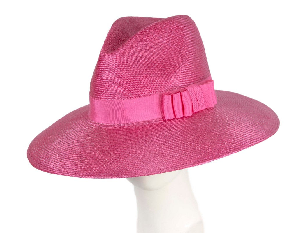 Wide brim ladies summer sisal fedora hat by Max Alexander
