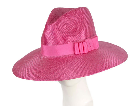 Wide brim ladies summer sisal fedora hat by Max Alexander