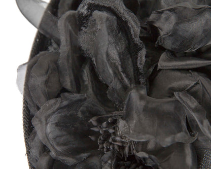 Large black flower fascinator by Max Alexander